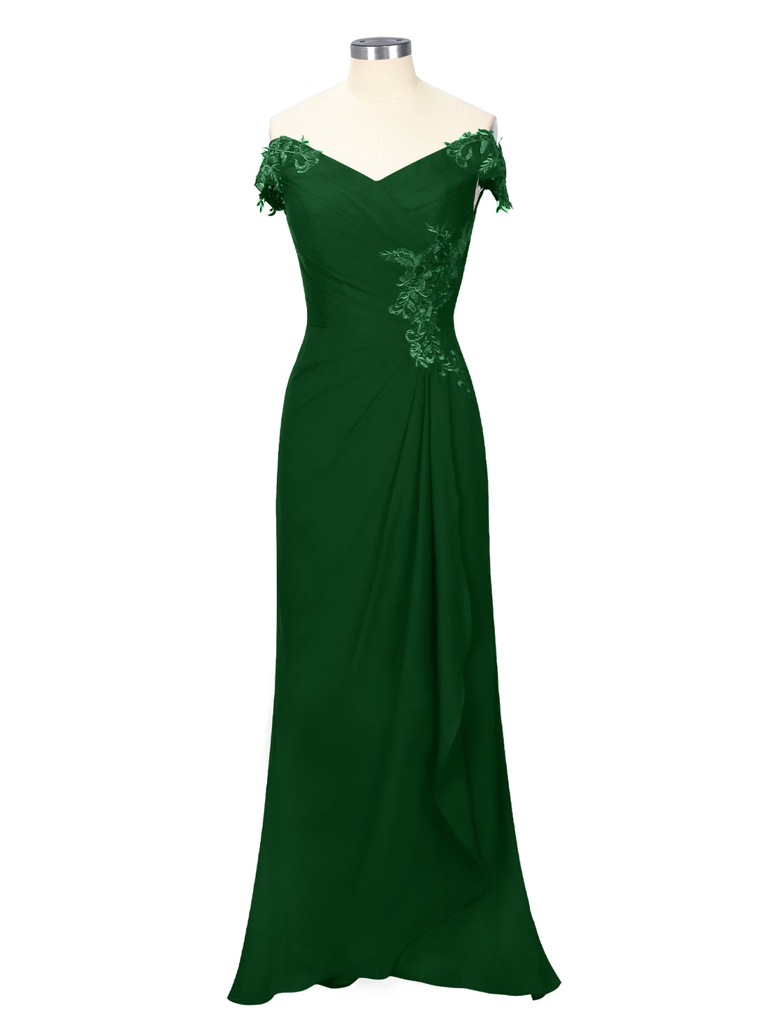 Off-Shoulder Chiffon Sheath Dress 