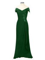 Off-Shoulder Chiffon Sheath Dress 