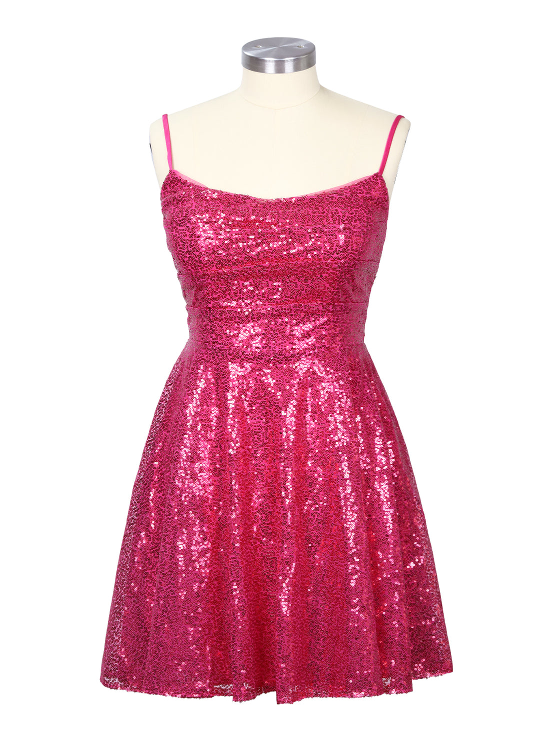 Sequin Scoop Neckline Mini Dress 
