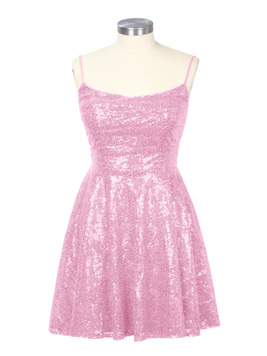 Sequin Scoop Neckline Mini Dress 