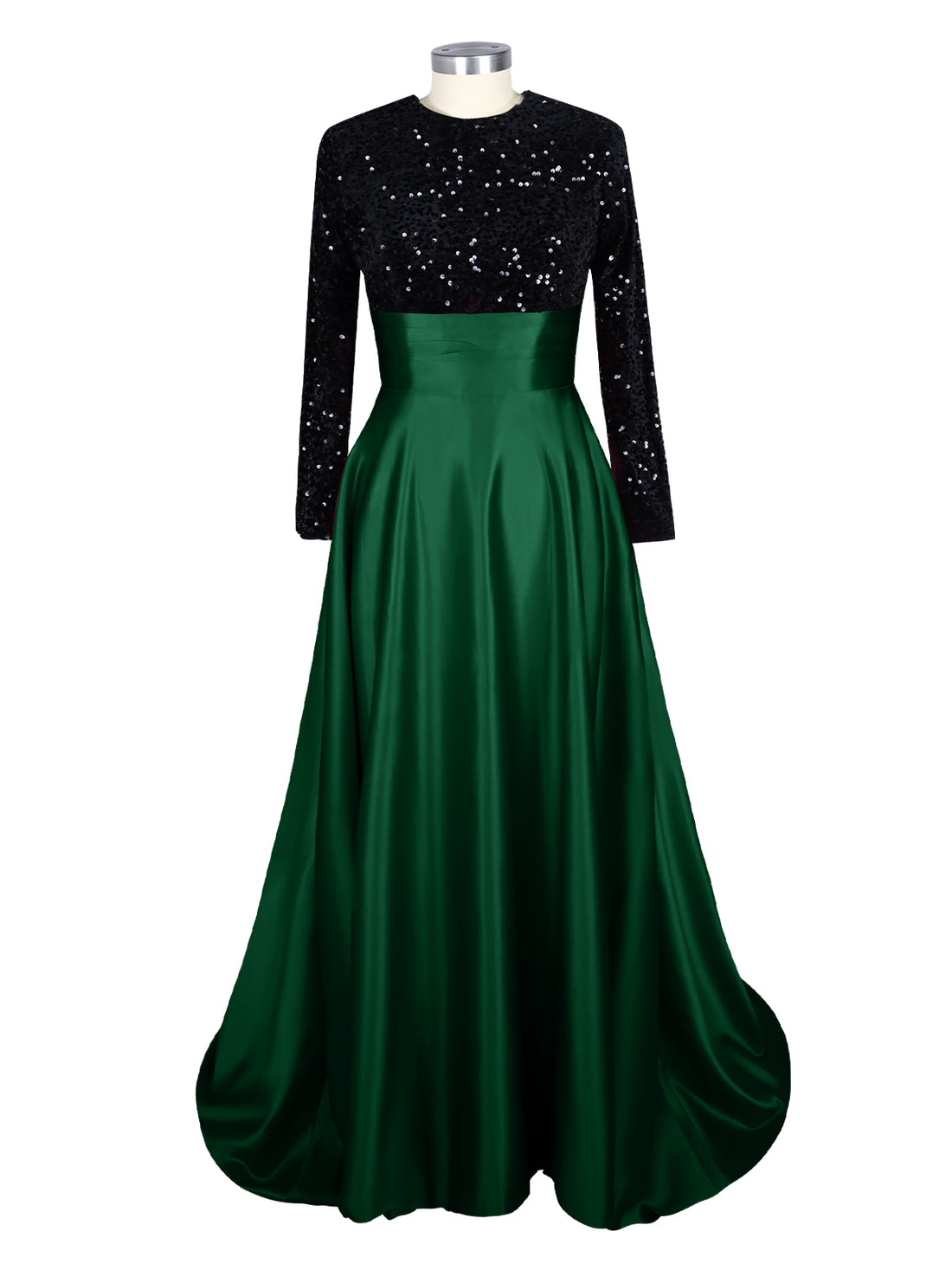 Sequin Jewel Neckline Prom Dress 