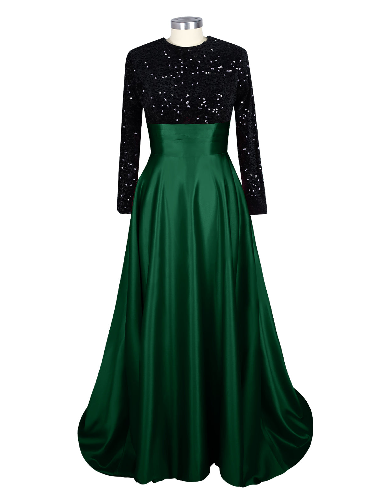 Sequin Jewel Neckline Prom Dress 