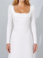 Stretch Crepe Wedding Dress with Long Sleeves