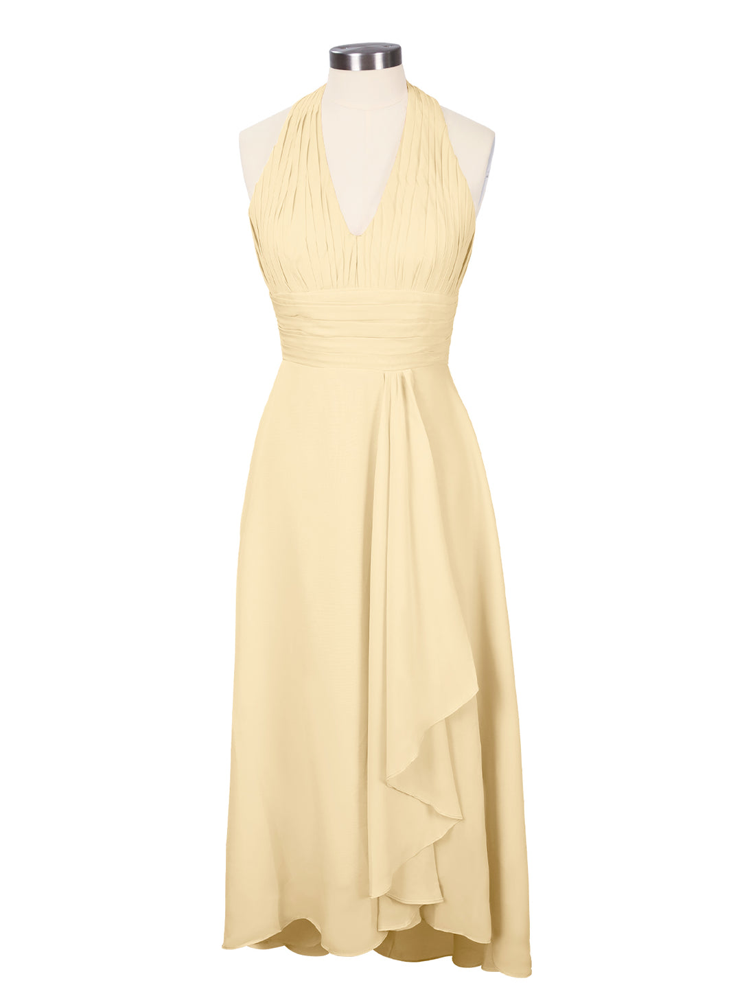 Ruched Halter Bridesmaid Dress 