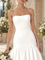 Sheath Wedding Dress with Court Train Detail