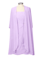 Ruched Chiffon Two-Piece Dress Set 
