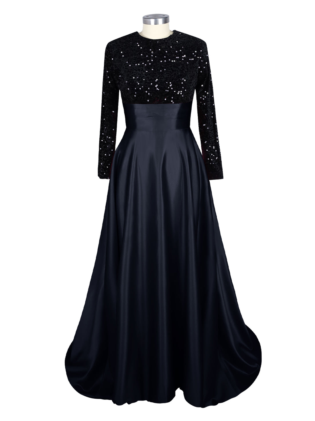 Sequin Jewel Neckline Prom Dress 