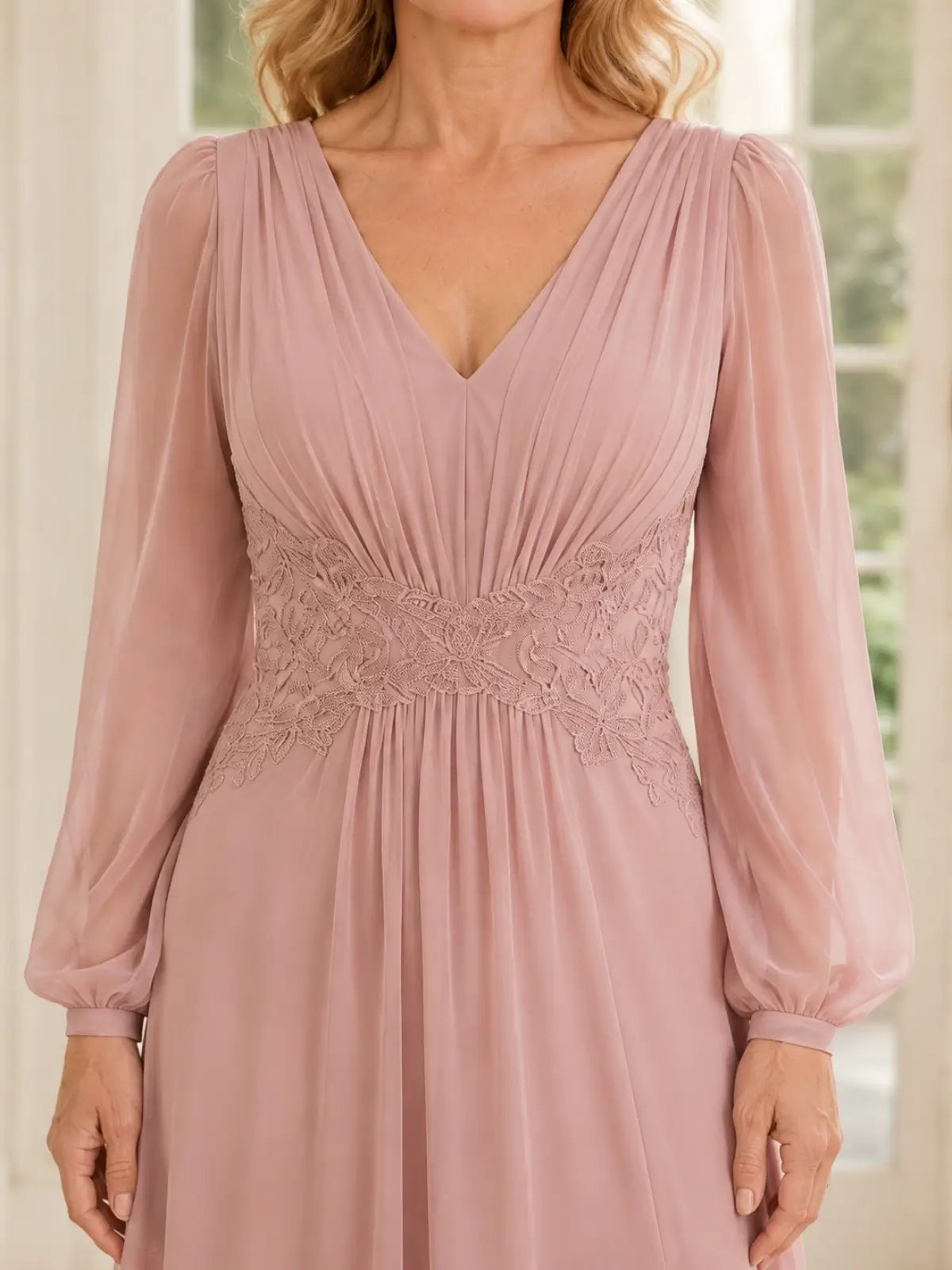 Chiffon Mother of the Bride Dress with High Leg Slit