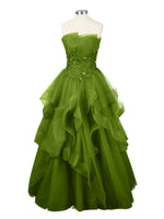 Tiered Strapless Prom Dress 