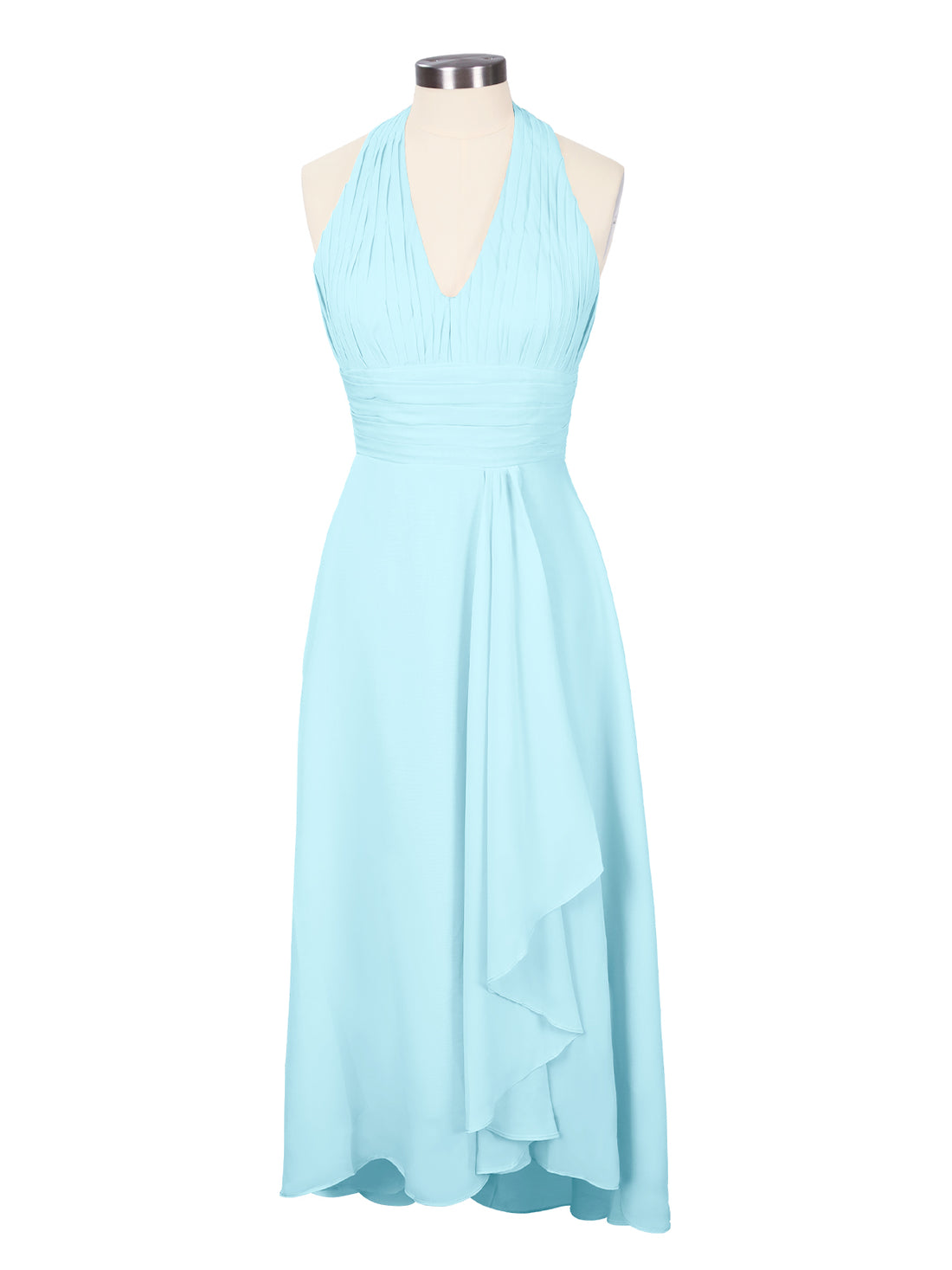 Ruched Halter Bridesmaid Dress 