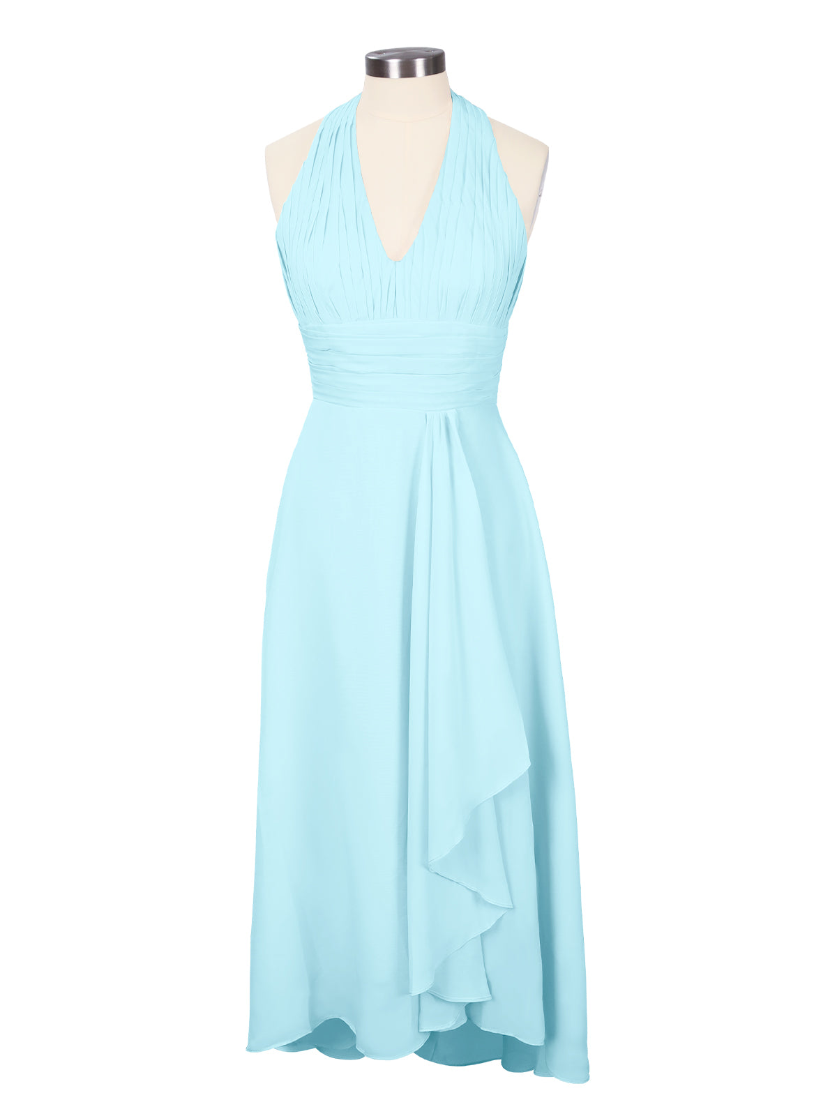 Ruched Halter Bridesmaid Dress 