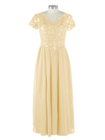 Short Sleeves Chiffon Dress 