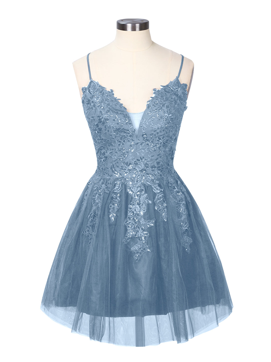 Applique Soft Tulle Mini Dress 