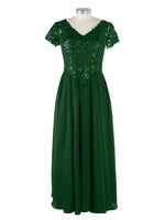 Short Sleeves Chiffon Dress 