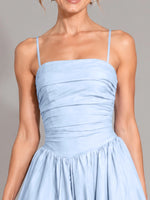 Iridescent Taffeta Prom Dress with High Slit