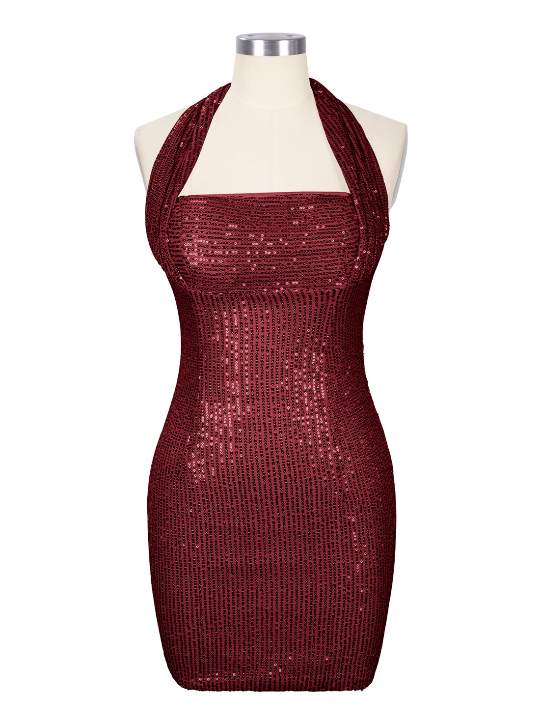 Halter Sequin Sheath Mini Dress 