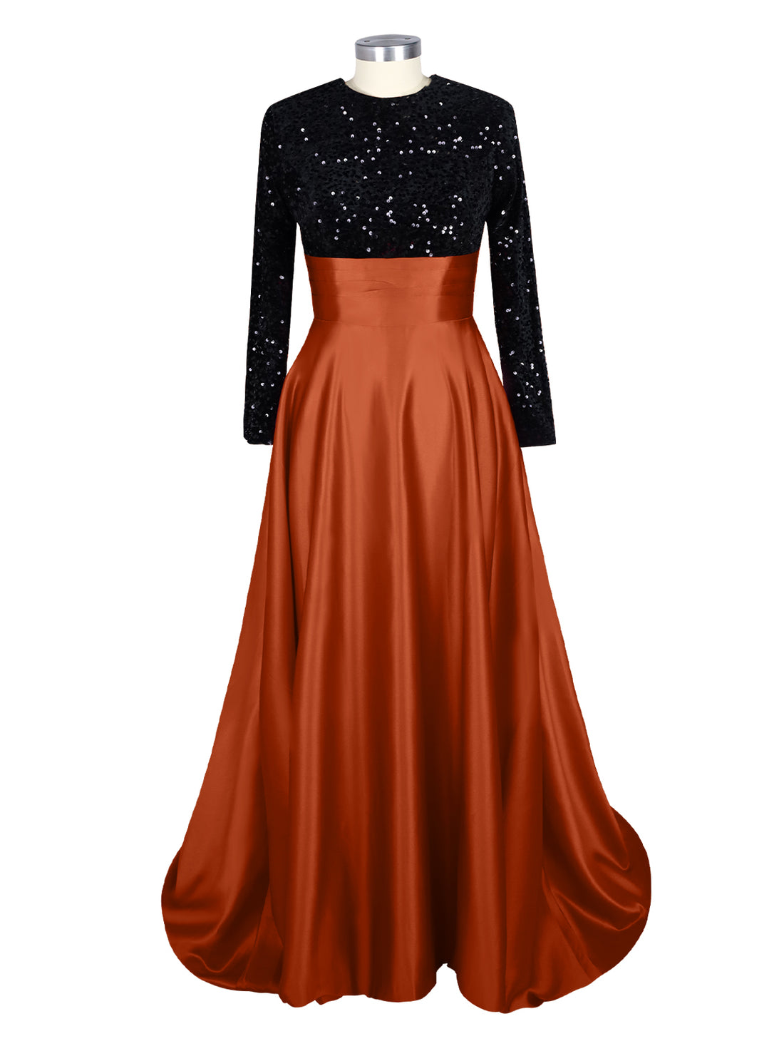 Sequin Jewel Neckline Prom Dress 