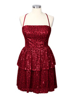 Sequined Halter Flare Mini Dress 