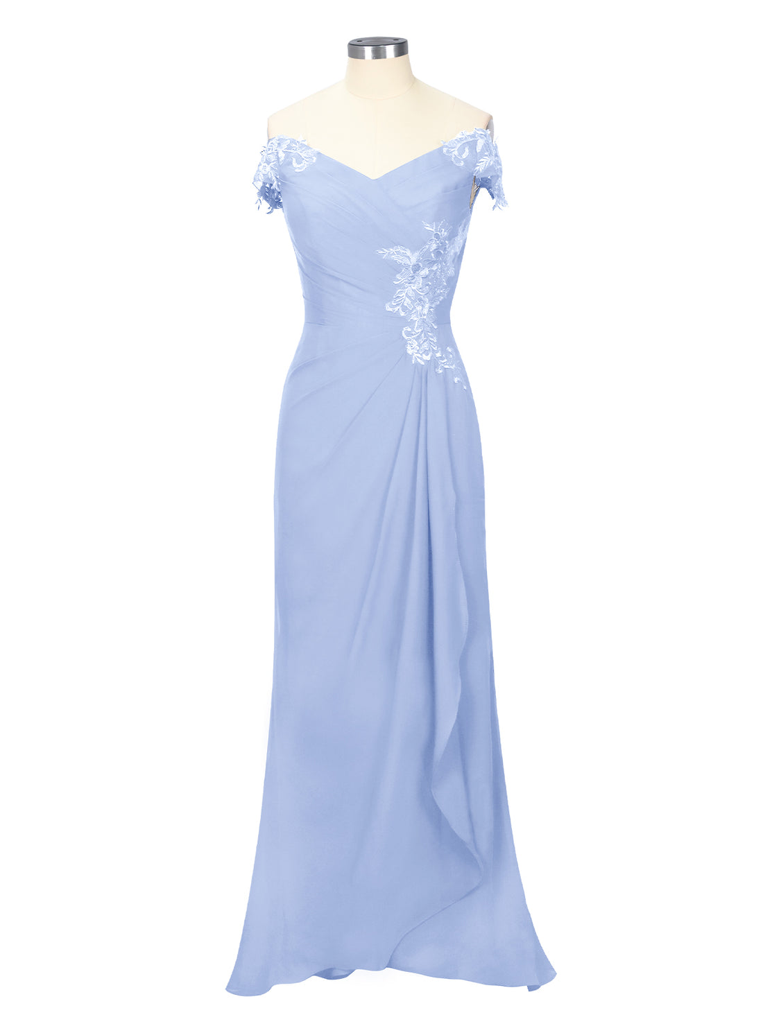 Off-Shoulder Chiffon Sheath Dress 
