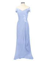 Off-Shoulder Chiffon Sheath Dress 