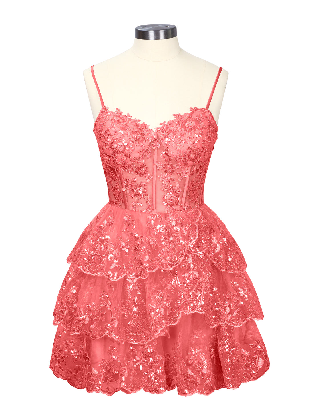 Sequin Appliques Mini Dress 