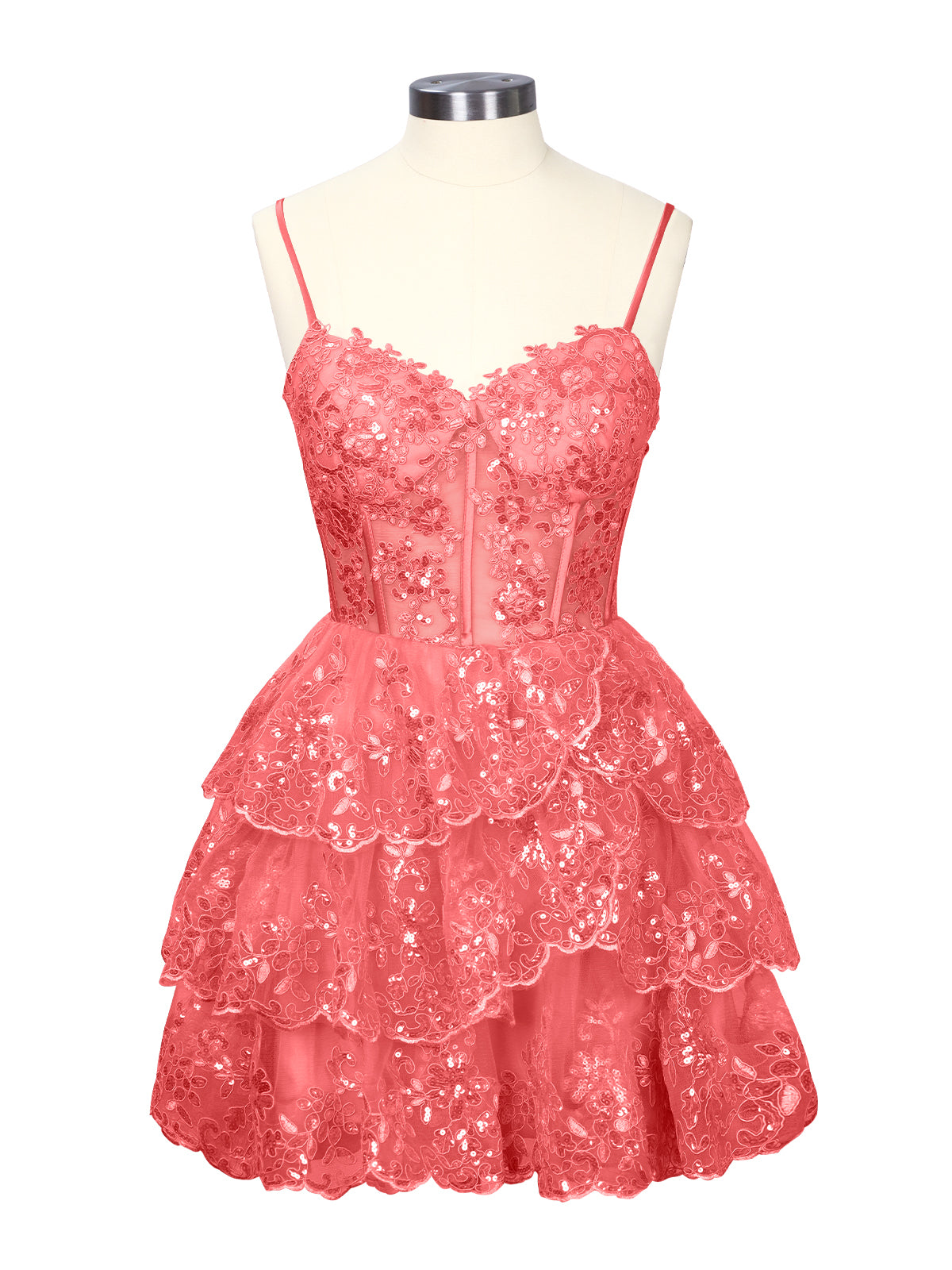 Sequin Appliques Mini Dress 