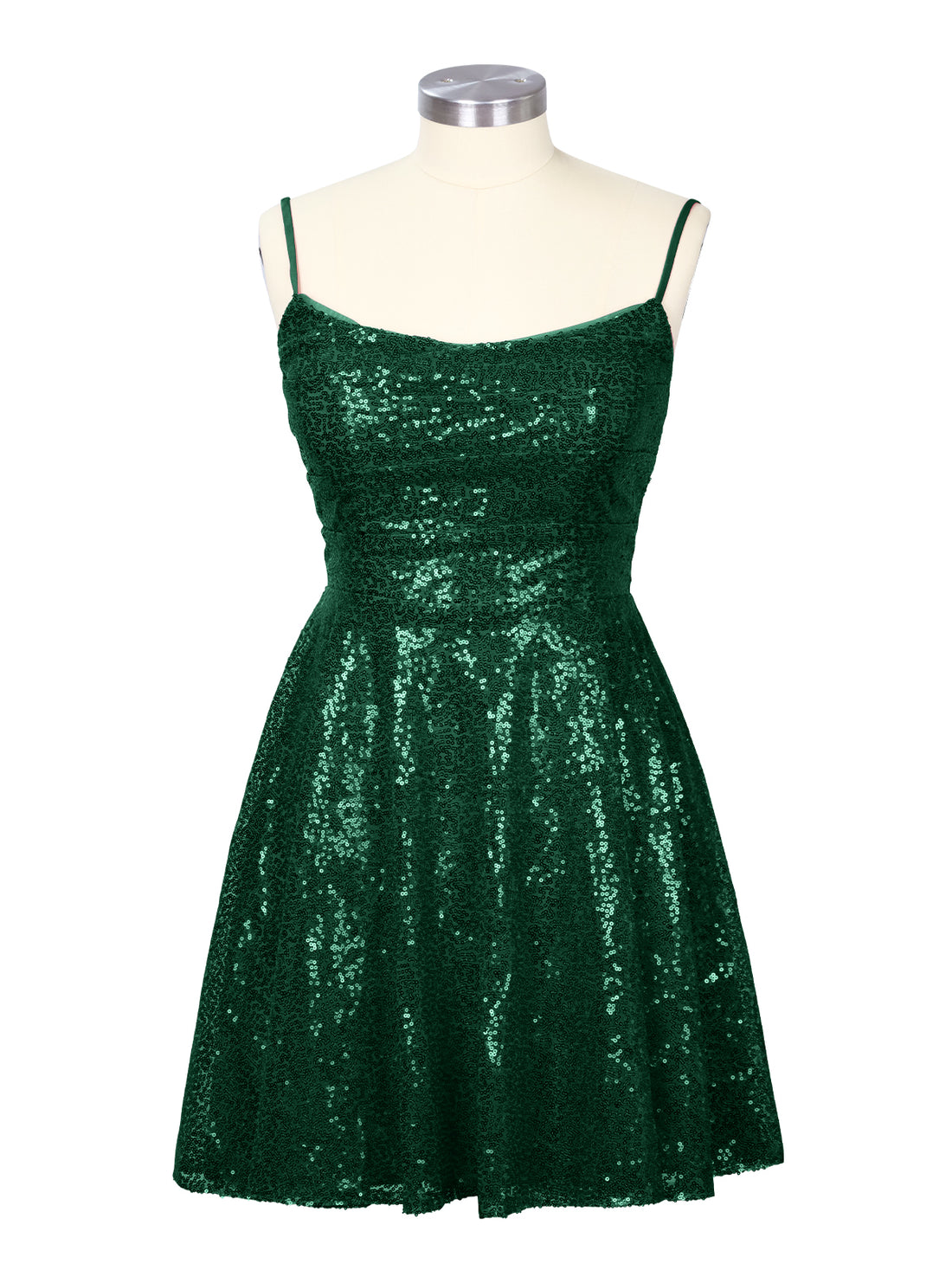Sequin Scoop Neckline Mini Dress 