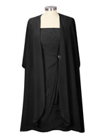 Ruched Chiffon Two-Piece Dress Set 