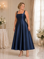 Square Neck Mother of the Bride Dress with Corset Bodice