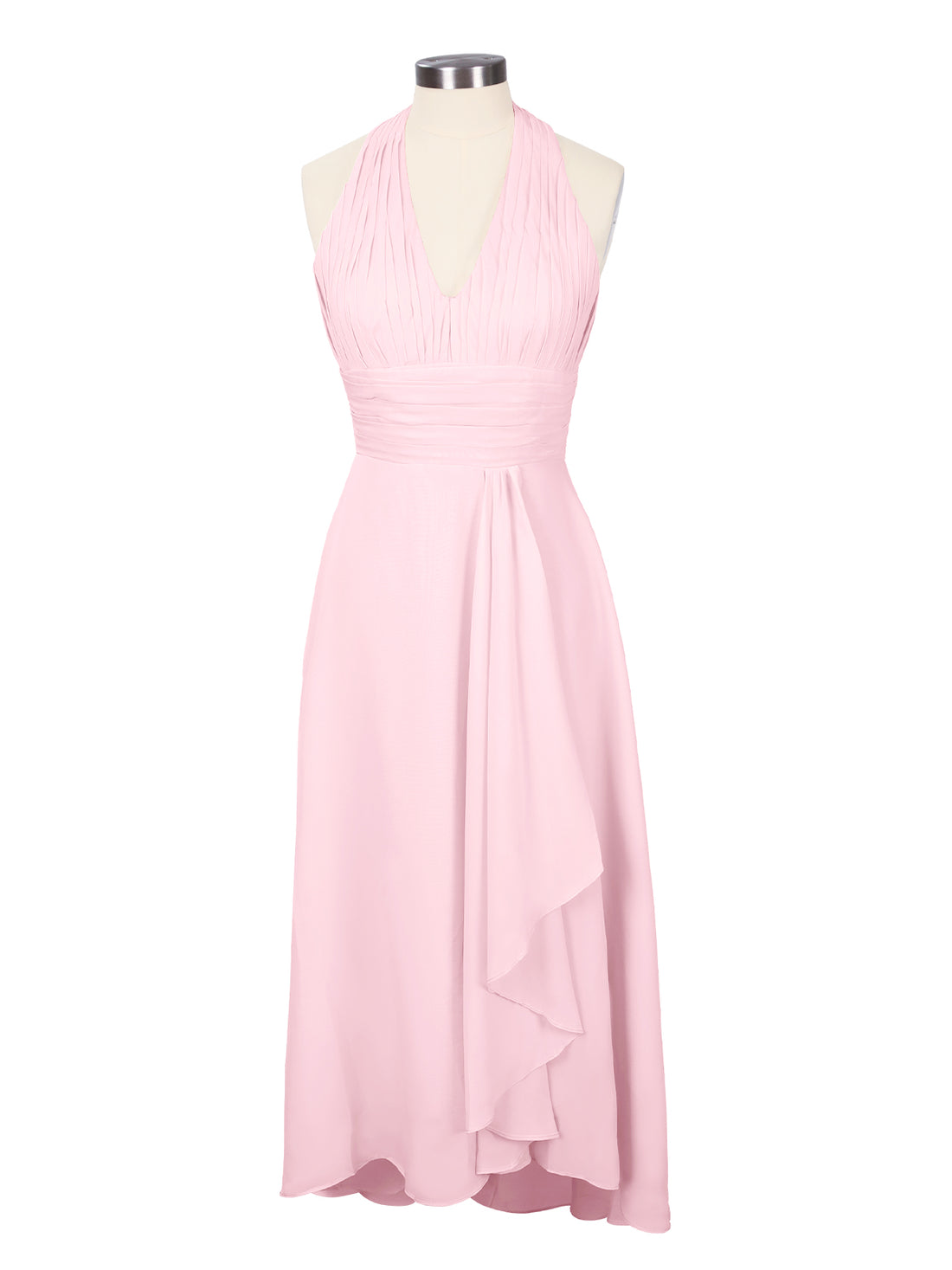 Ruched Halter Bridesmaid Dress 