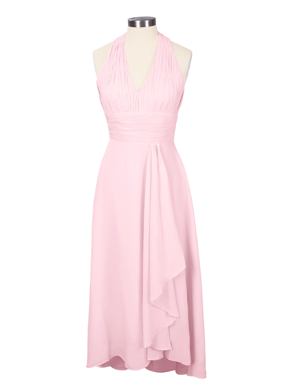 Ruched Halter Bridesmaid Dress 