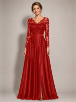 Satin Mother of the Bride Dress with Appliques