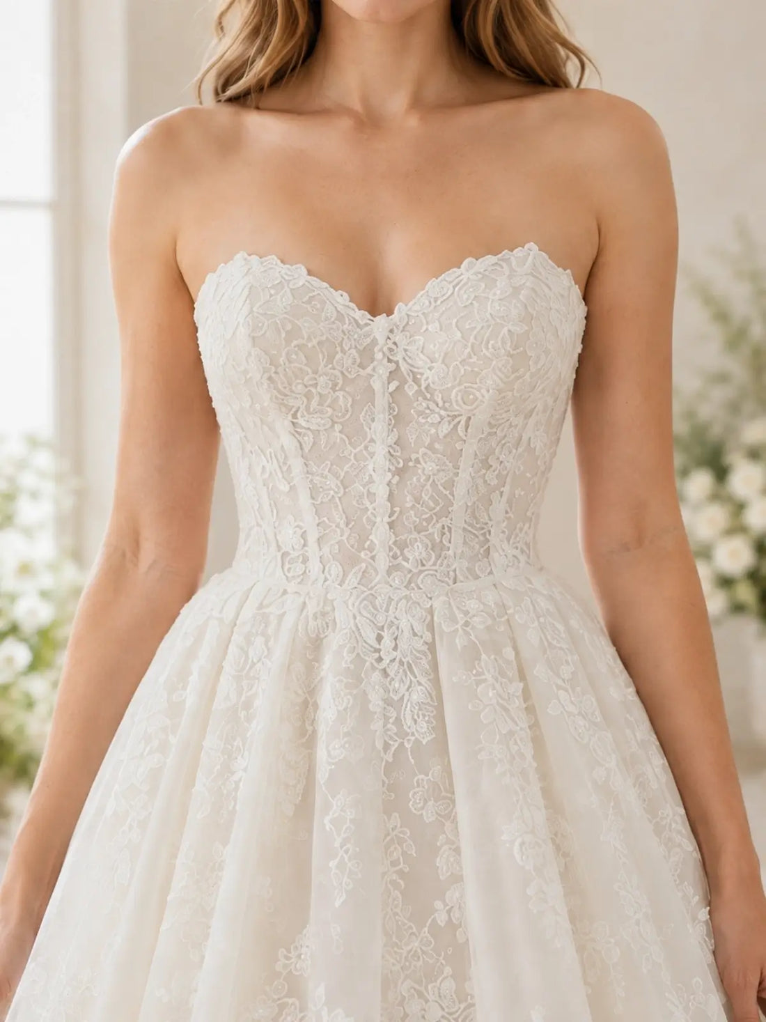 Elegant Tulle Ball Gown Wedding Dress
