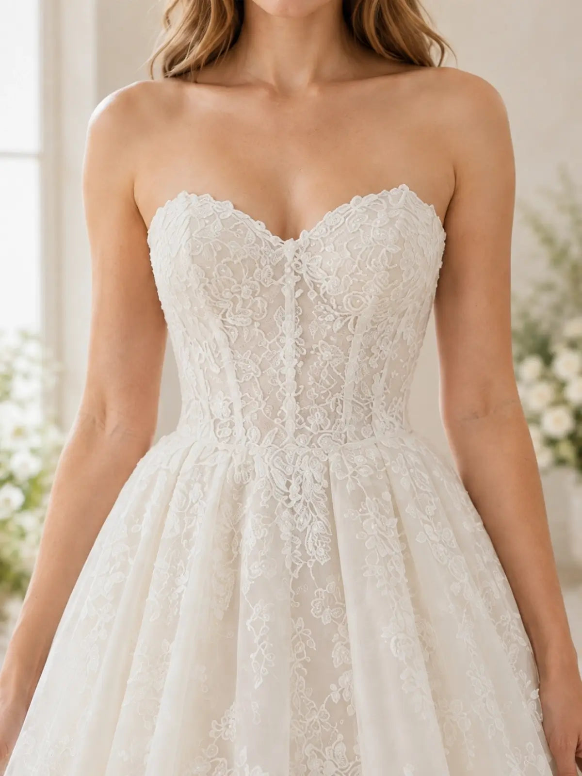 Elegant Tulle Ball Gown Wedding Dress