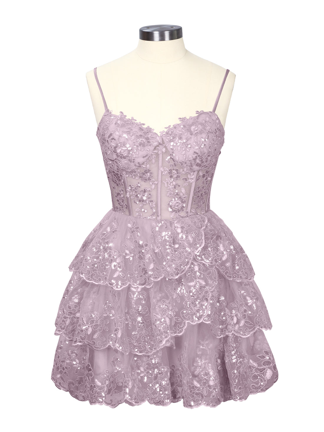 Sequin Appliques Mini Dress 