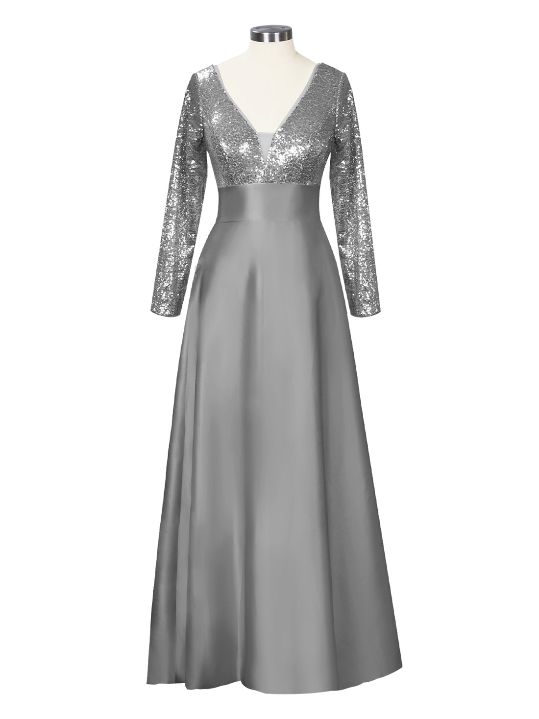 Long Sleeveless Sequin Prom Dress 