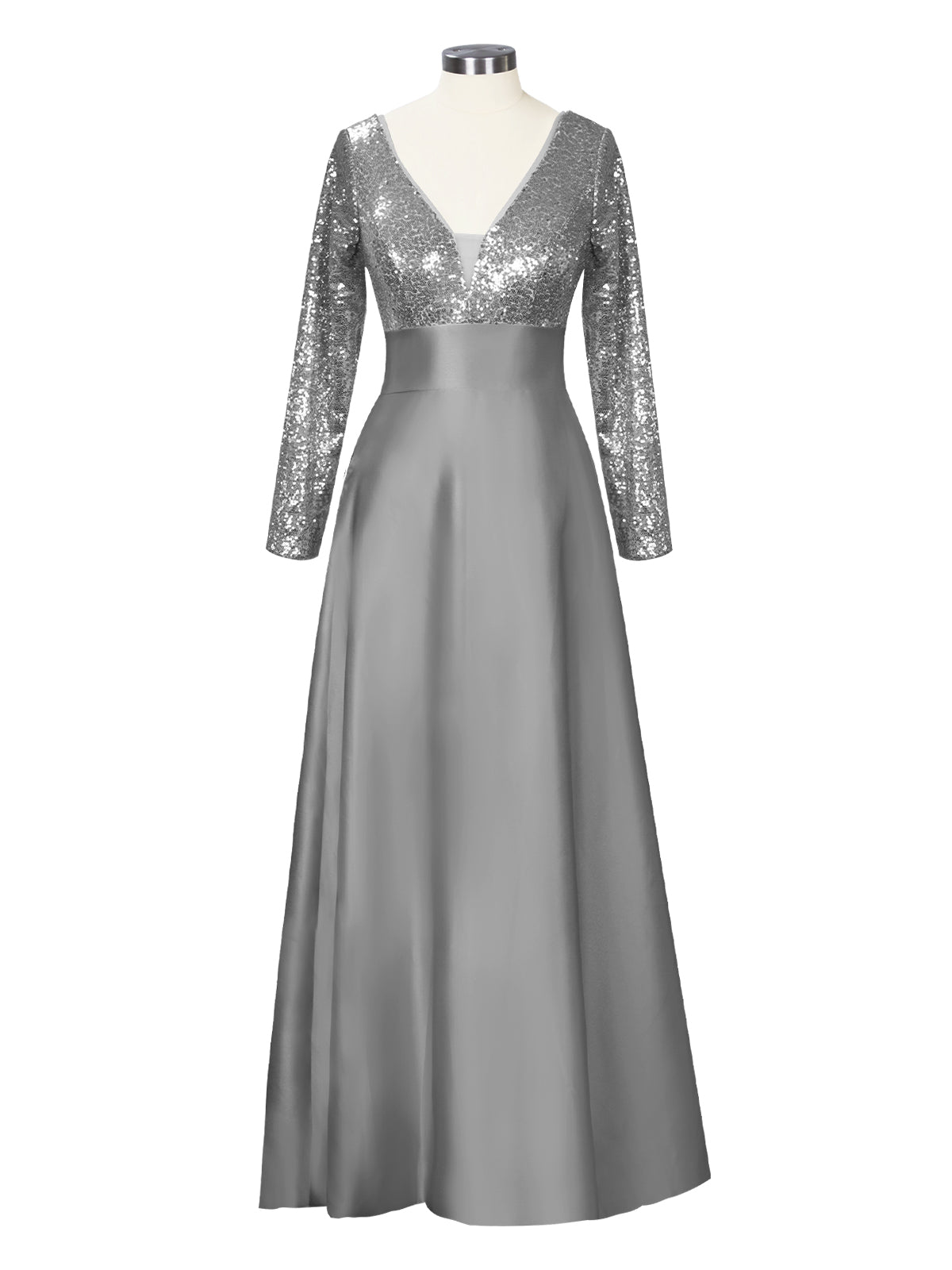 Long Sleeveless Sequin Prom Dress 