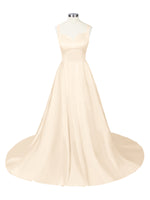 Sweetheart Satin Chapel Train Wedding Dress 