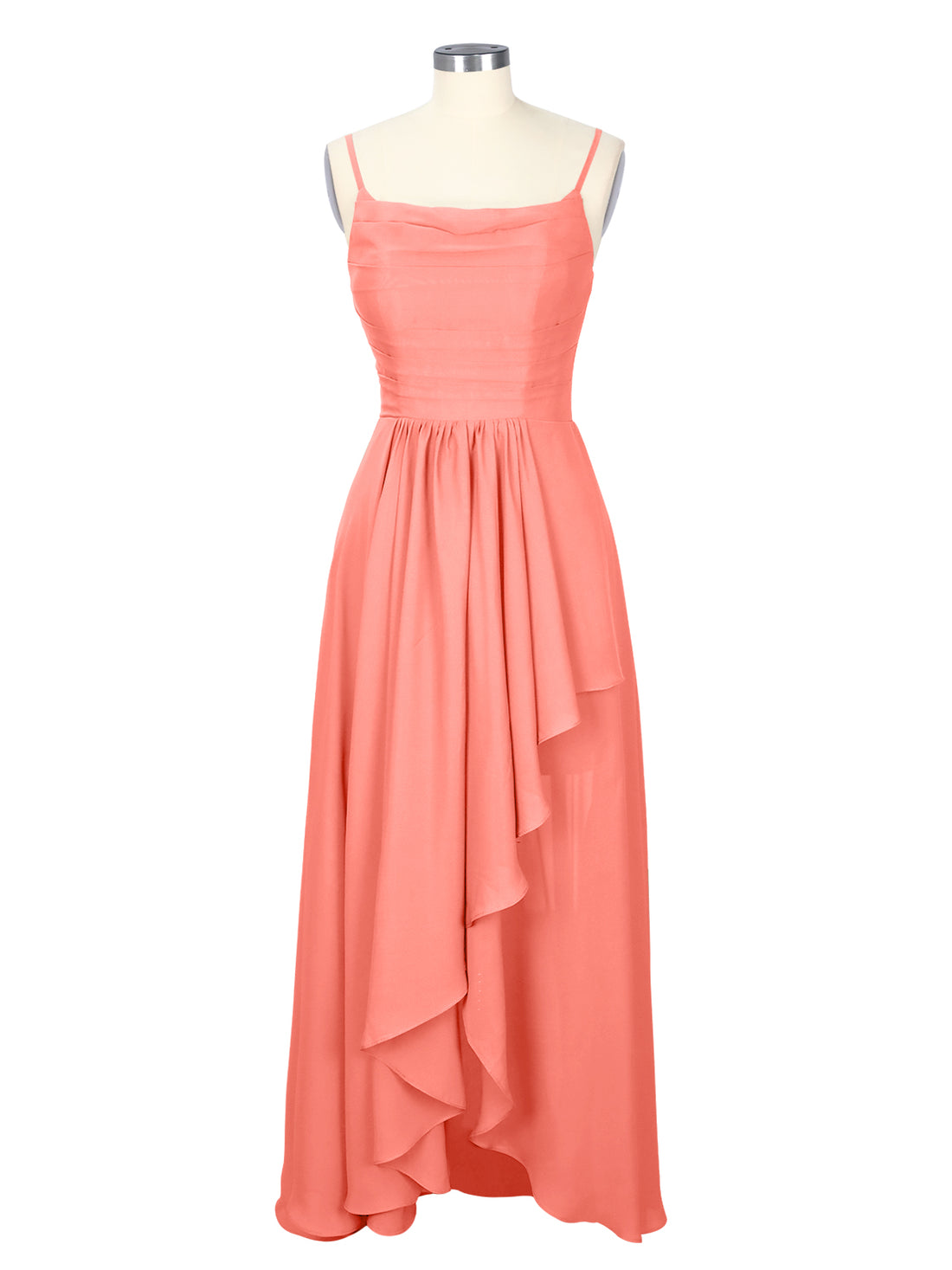 Spaghetti Asymmetrical Bridesmaid Dress 