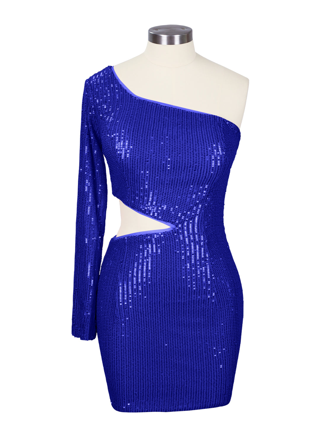Waist Cutout One Shoulder Mini Dress 