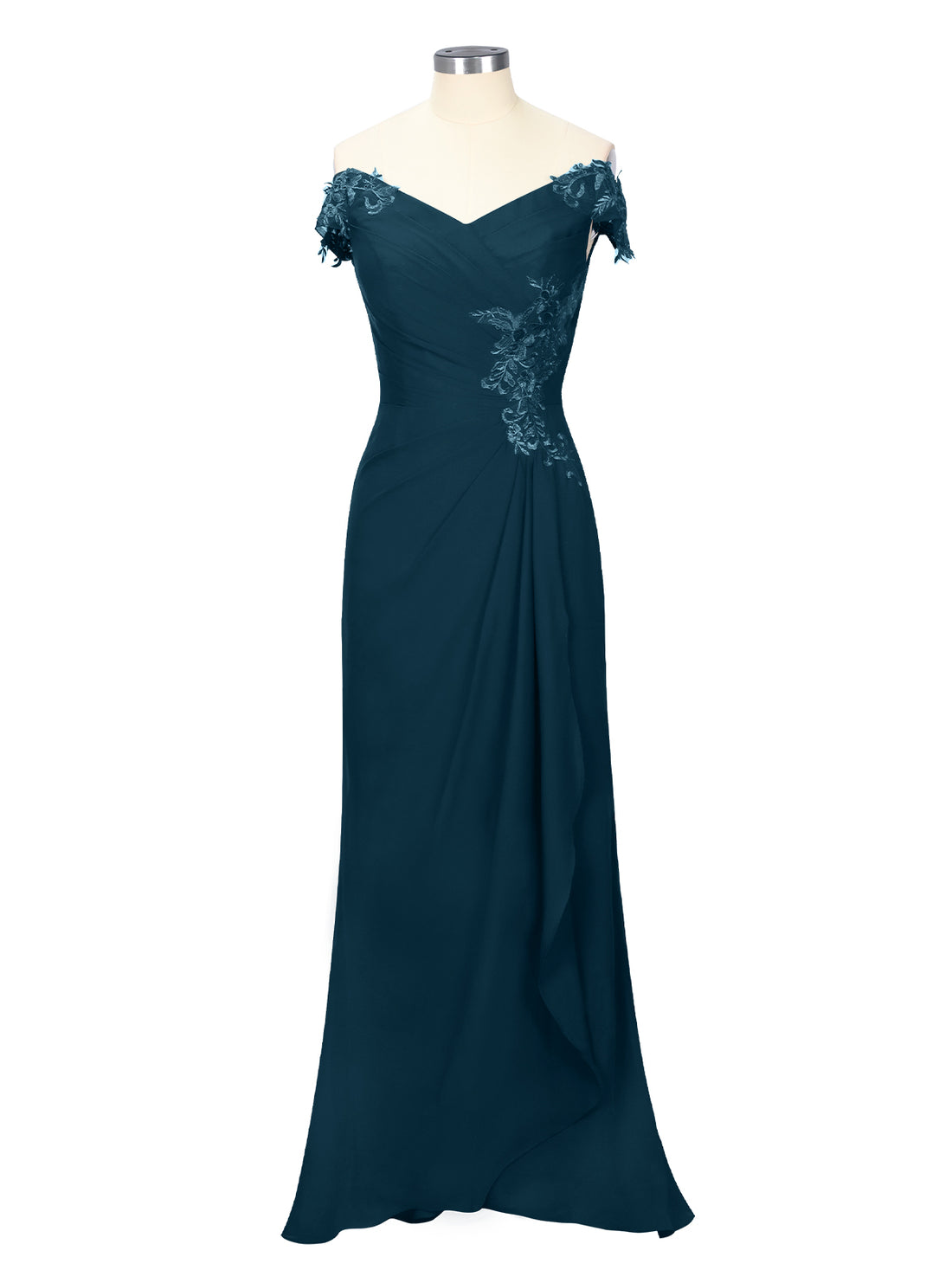 Off-Shoulder Chiffon Sheath Dress 