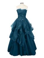 Tiered Strapless Prom Dress 