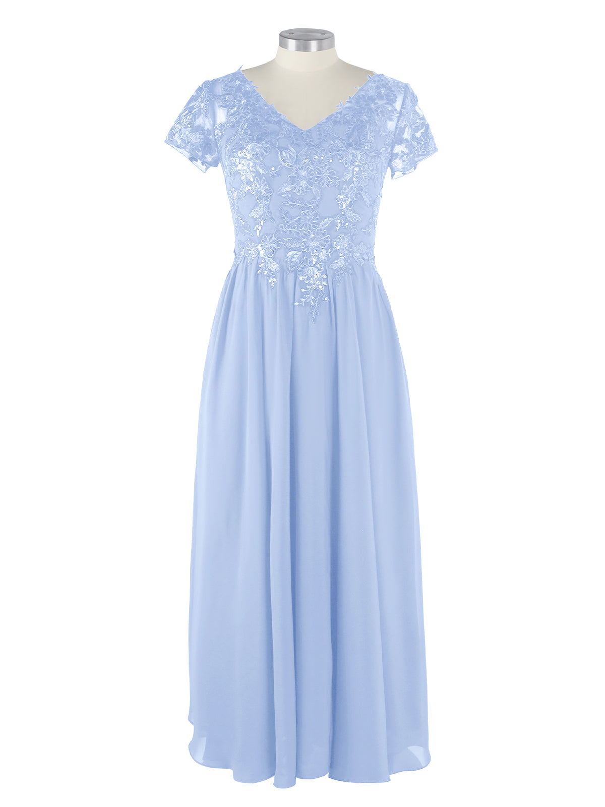 Short Sleeves Chiffon Dress 