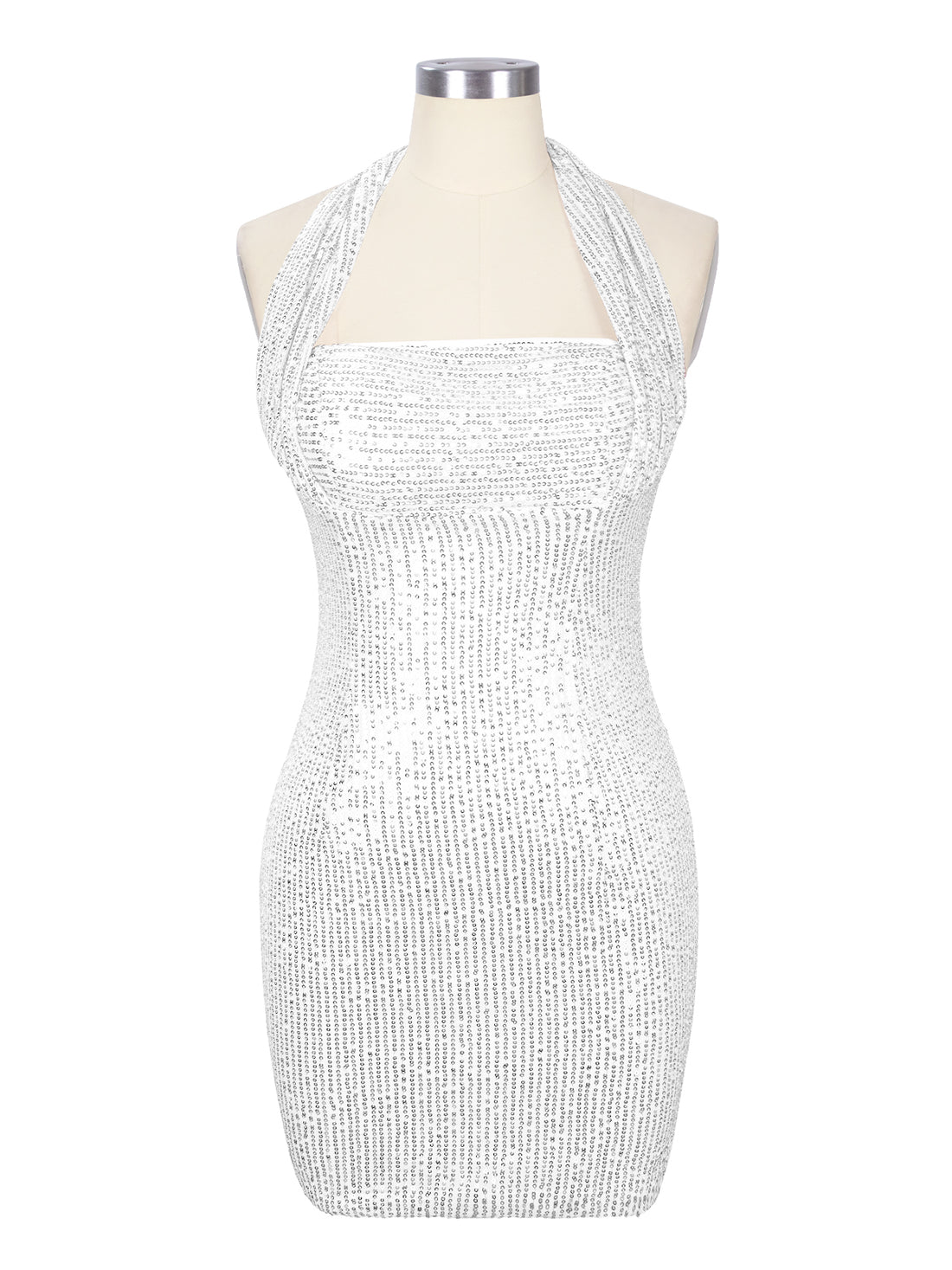 Halter Sequin Sheath Mini Dress 