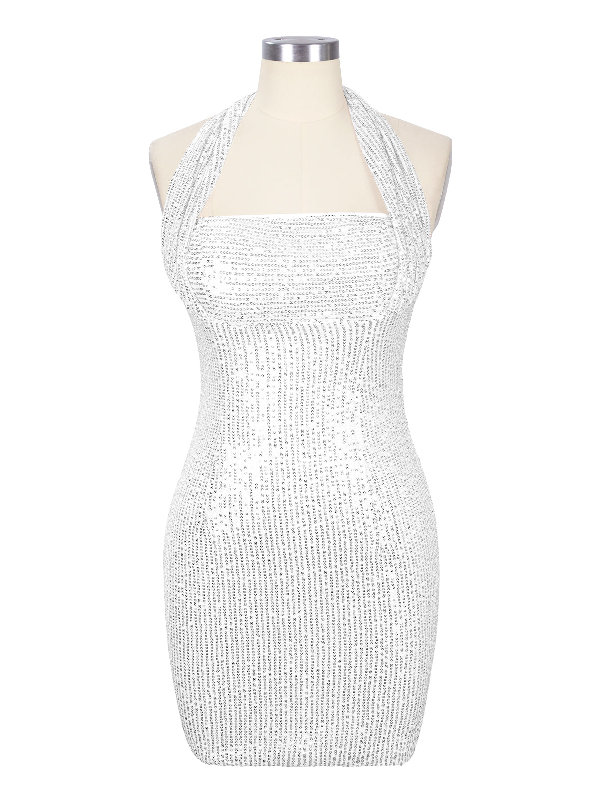 Halter Sequin Sheath Mini Dress 