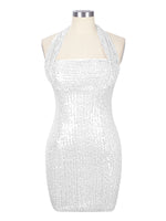Halter Sequin Sheath Mini Dress 