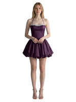 Beading Bubble Hem Mini Dress 