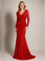 Mermaid Mother of the Bride Dress with Long Lace Sleeves 