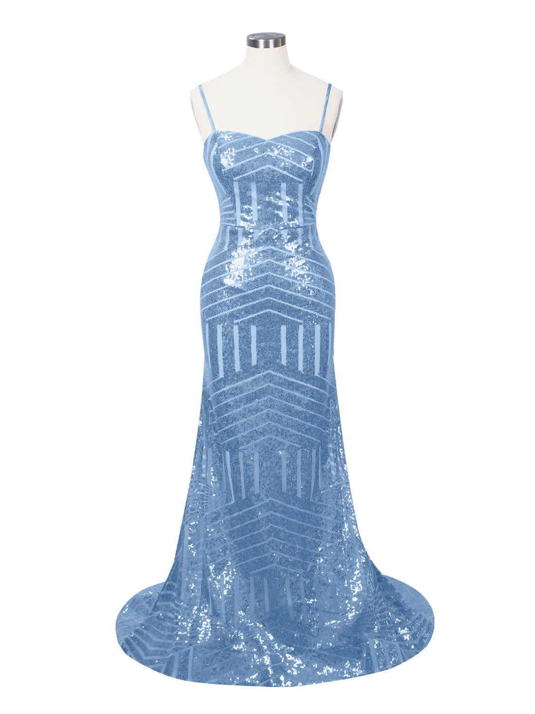 Geometric Sequin Prom Dress 