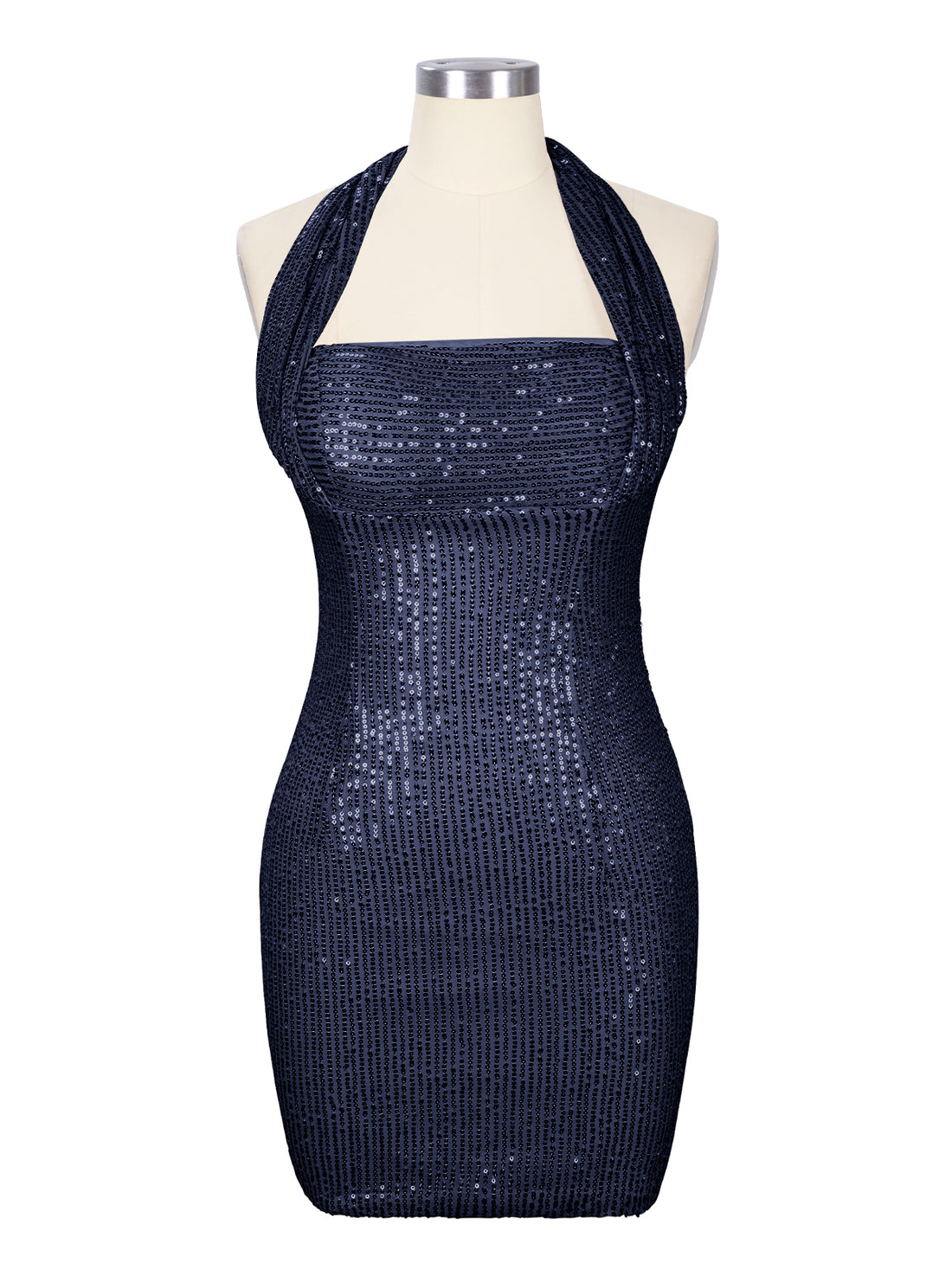 Halter Sequin Sheath Mini Dress 